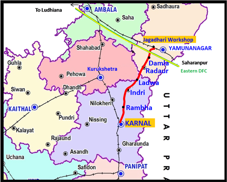 Delhi To Karnal Map Haryana Rail Infrastructure Development Corporation Ltd.